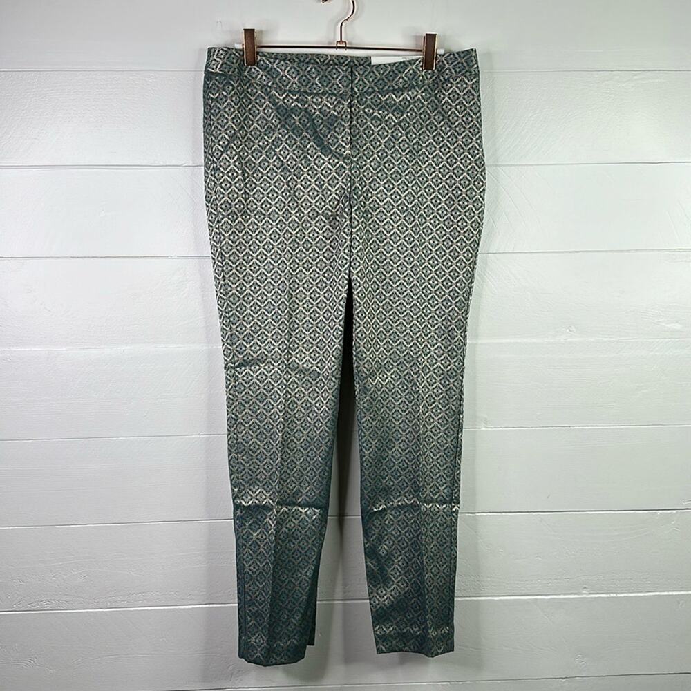 WORTHINGTON Caribbean Sea Tan Metallic Slim Fit‎ Low Rise Dress Pants Size 4
